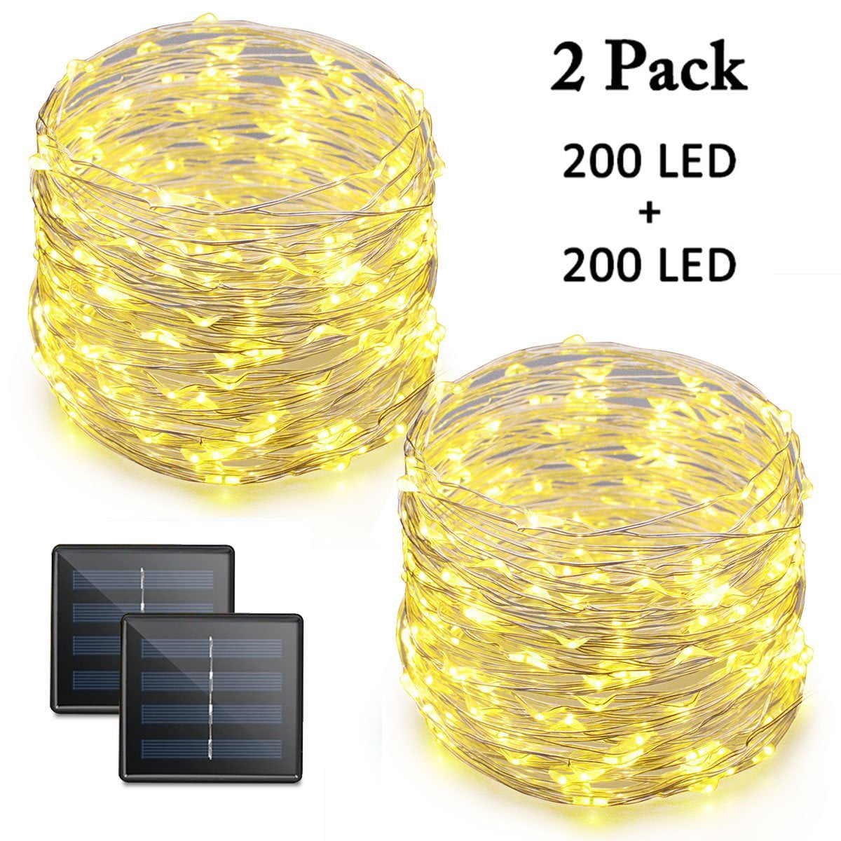 Vmanoo LED String Lights 72 Feet 200 LED Solar Powered Copper Wire