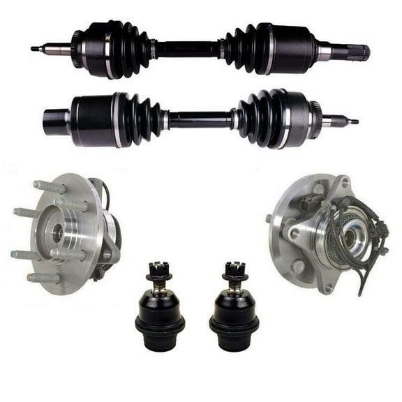 Front Axles Wheel Hub Bearings Lower Ball joints for Ford Expedition 2011-2014