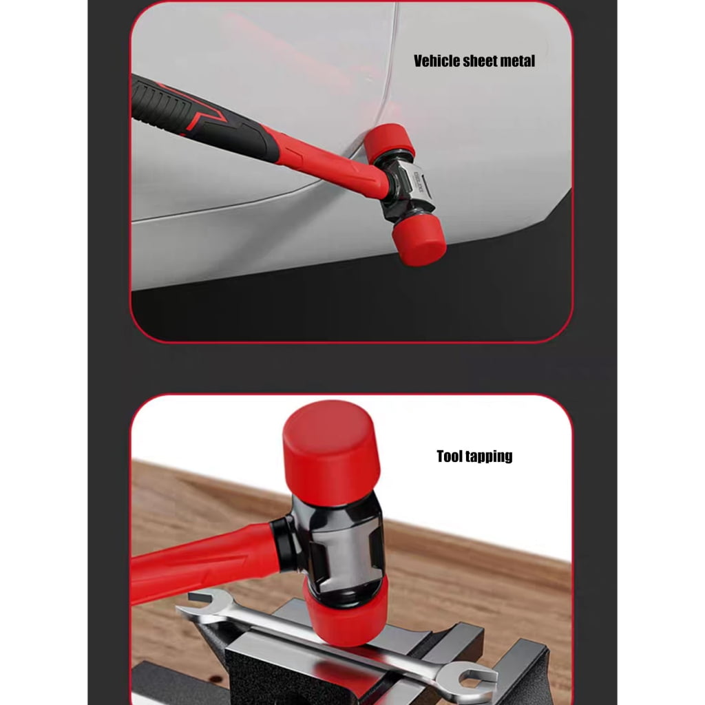 YIGSECU Rubber Mallets Hammer Shock Absorbing Fibre Handle Floor Installation Tool For Camping Tent Stakes And Woodworking