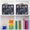 thumbnail image 6 of Yayeee Canvas Storage Basket with Handles for Shelves Fabric Bins Closet Organizer, Blue Geometric Pattern, 6 of 8