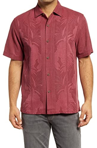 Tommy Bahama Men's Tahitian Border Camp Shirt in Spring Purple