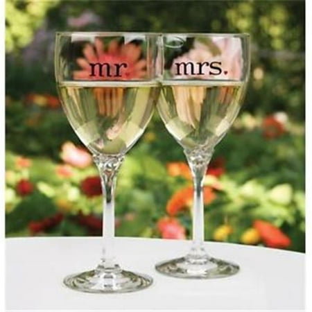 Hortense b Hewitt 11073P Mr & Mrs Wine Glasses - Personalized