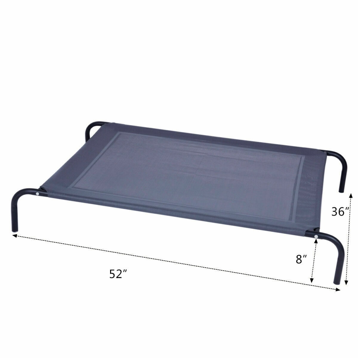 Gymax Large Dog Cat Bed Elevated Pet Cot Indoor Outdoor Camping Steel Frame Mat