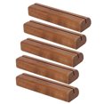 thumbnail image 3 of Soporte para tarjetas de visita de madera, soporte para exhibición de fotos, abrazadera para notas, suministros de inicio de sesión de oficina (Color oscuro), 5 uds., 3 of 5