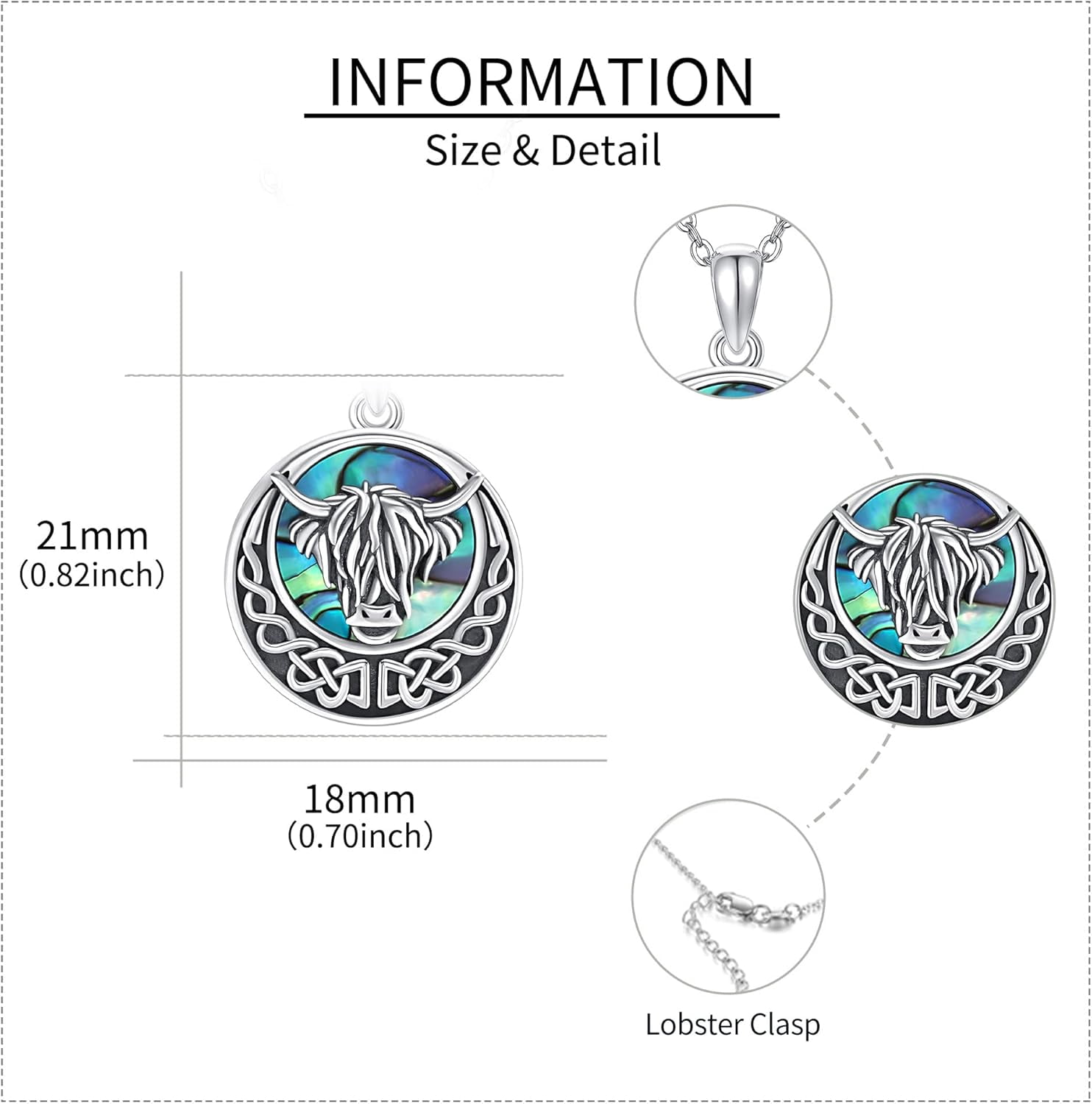 Urn Necklace 925 Sterling Silver Butterfly/Tree of Life/Highland Cow Urn Necklace for Ashes Cremation Jewelry for Women
