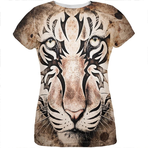 Tiger Eye Ghost And The Darkness All Over Womens T Shirt Multi X-LG
