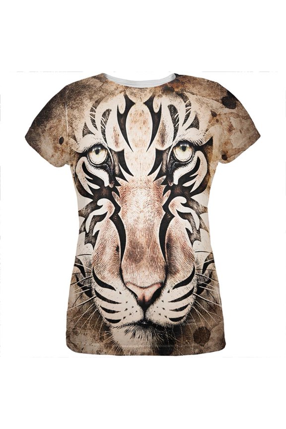 Tiger Eye Ghost And The Darkness All Over Womens T Shirt Multi 2XL