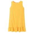 thumbnail image 2 of facefd Women Dress Sleeveless Dot Vest Ruffled Round Ruffled Round Neck Loose Dress Yellow XXL, 2 of 6