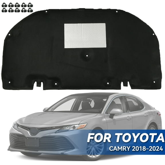 AUTOXBERT Front Hood Sound Insulation Pad Thermal Heat Black Mat for Toyota Camry 2018-2024