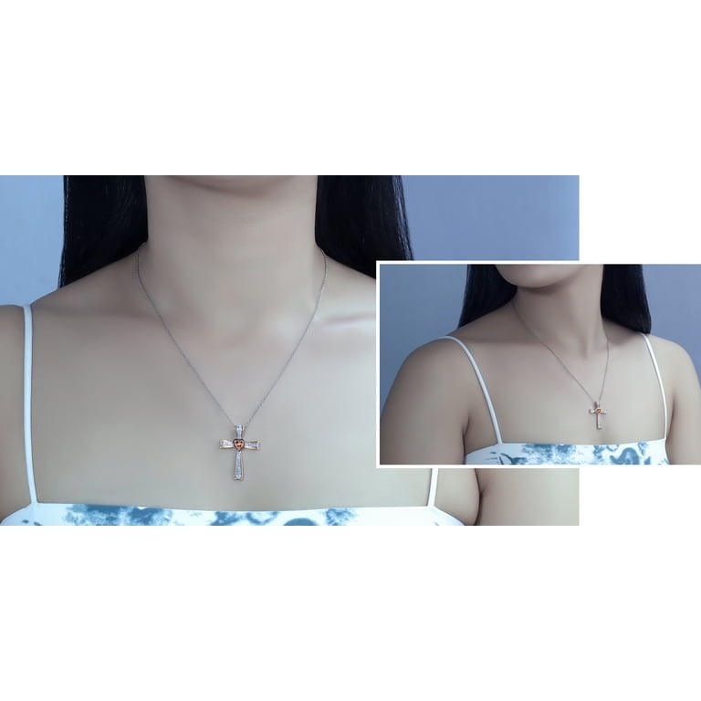 Morganite outlet cross necklace