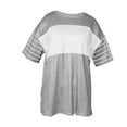 thumbnail image 6 of DondPO Womens Tees Summer Tops Trendy Oversized 2025 Crewneck Casual Color Block Striped Womens Shirts Blouses Womens Graphic Tees T Shirts for Women Loose Fit, 6 of 7