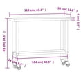 thumbnail image 4 of vidaXL Table de Cuisine avec Roulettes 110x30x85 cm Acier Inoxydable, 4 of 5