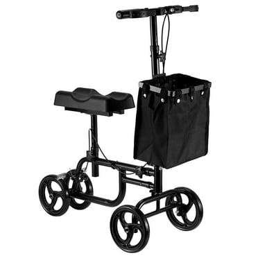 Naipo Steerable Knee Walker Economy Knee Scooter with Dual Braking System, Crutch Alternative for Foot Injuries, Black