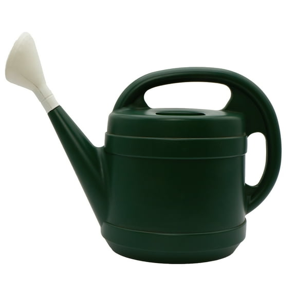 The HC Companies Standard Watering Can, Small Plastic Garden Pot, 2 Gallon, Green