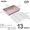 thumbnail image 2 of Bakeley Roasting Pan with Rack, Non-Stick Rectangular Deep Dish Oven-BBQ Bakeware for Oven Baking 13.78" x 9.84" x 2.36" (Champagne Gold), 2 of 7