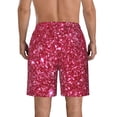 thumbnail image 3 of Bixox Men's Pink Glitter printing Casual Classic Fit Short Summer Beach Shorts, 3 of 6