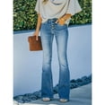 thumbnail image 7 of SOMER Womens Jeans Flare Bell Bottom High Waist Bootcut Button Fly Slim Vintage Trousers Denim Pants, 7 of 7