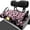 Pink Cherry Blossom Print, variant on XYZCANDO Colorful Sugar Skull Golf Cart Seat Cover - 4 Storage Pockets, Non-Slip Washable Terry Cloth for 2-Seat Golf Carts