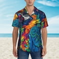 thumbnail image 2 of Fotbe Vibrant Rainbow Parrot Fantasy Camisa Hawaiana para Hombre Unisex – Camisa Casual de Verano con Botones de Manga Corta de Algodón y Lino,XX-Large, 2 of 7