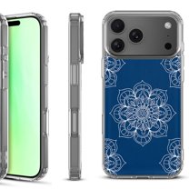 For iPhone 17 Pro Shockproof Protective Phone Case, by OneToughShield - Mandala / Blue