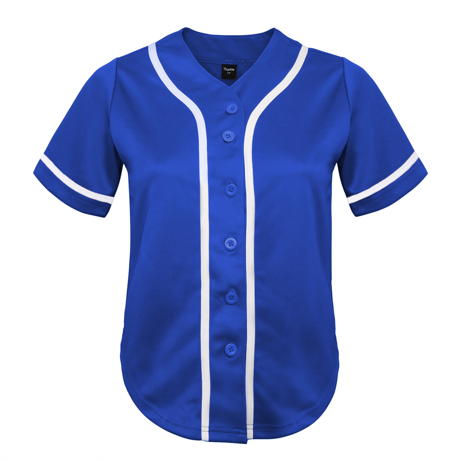 TOPTIE Women's Baseball Jersey Hip Hop Hipster Button Down Baseball T-Shirt-Blue White-M
