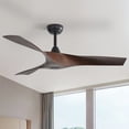 thumbnail image 2 of Sofucor 52" Matte Black Modern ABS Ceiling Fan with Remote, Reverse Airflow, 6 Wind Speed, 2 of 11