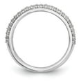 thumbnail image 2 of 14K White Gold Ring Band Wedding Diamond Round Micro Pave , Size 8, 2 of 7