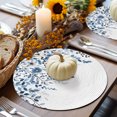 thumbnail image 6 of Blue Floral Round Braided Placemats Set of 8, Thanksgiving Fall Heat Insulation Place Mats Washable Non-Slip Table Mats for Kitchen Dining Party, 15 Inches, 6 of 9