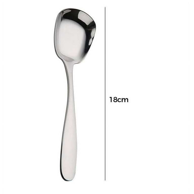 HOTWINTER Square Head Spoons, Round Head Flat Spoon Stainless