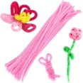 thumbnail image 1 of 100 Pieces Pipe Cleaners Stem, for Pipe Cleaners DIY Arts Crafts Decorations(pink), 1 of 5