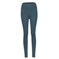 thumbnail image 3 of Pantalones de yoga de cinturo con bolsillos, control de barriga, pantalones de entrenamiento para mujeres Leggings de yoga elásticos Verde oscuro M, 3 of 9