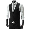 thumbnail image 1 of Men Peaky Blinder Business Waistcoat Slim Fit Suit Vest Jacket Coat, 1 of 2