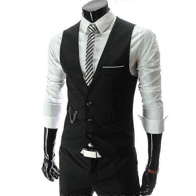 Men Peaky Blinder Business Waistcoat Slim Fit Suit Vest Jacket Coat