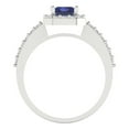 thumbnail image 4 of Clara Pucci 14K White Gold Solid Gold Tanzanite Solitaire with Accents Anniversary Ring for Women - 1.92 cttw Emerald Cut, 4 of 8