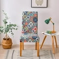 thumbnail image 3 of Dining Room Chair Covers Set of 6,Printed Pattern Parsons Chair Slipcovers Removable Washable Kitchen Seat Dining Chairs Protector Cover for Home or Party, 3 of 6
