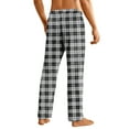 thumbnail image 4 of Havenx Mens Cotton Pajama Pants Microfleece Plaid Flannel Pj Bottoms 2025 Trendy Plus Size Sleeping Pants Elastic Waist Straight-Leg Lightweight Lounge Pants,Gray 3XL, 4 of 6
