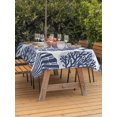thumbnail image 2 of Outdoor Tablecloth with Umbrella Hole & Zipper, Navy Blue Coastal Rectangle Tablecloth 60x102 Inch, Beach Starfish Nautical Coral Shell Summer Patio Table Cover Waterproof Table Cloth for Picnic, 2 of 7