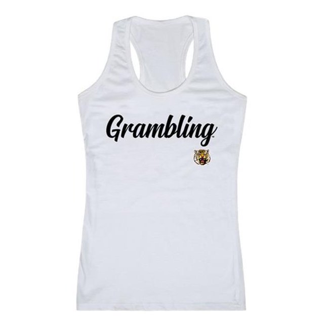 W Republic 557-170-WHT-03 Grambling State University Womens Script Tank Top, White - Large