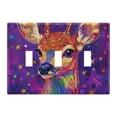 thumbnail image 2 of Haosy Light Switch Cover Plate 2 Gang Electrical Outlet Covers Cute Deer and Star Decorate Wall Plate 4.56”x4.48”, 2 of 8