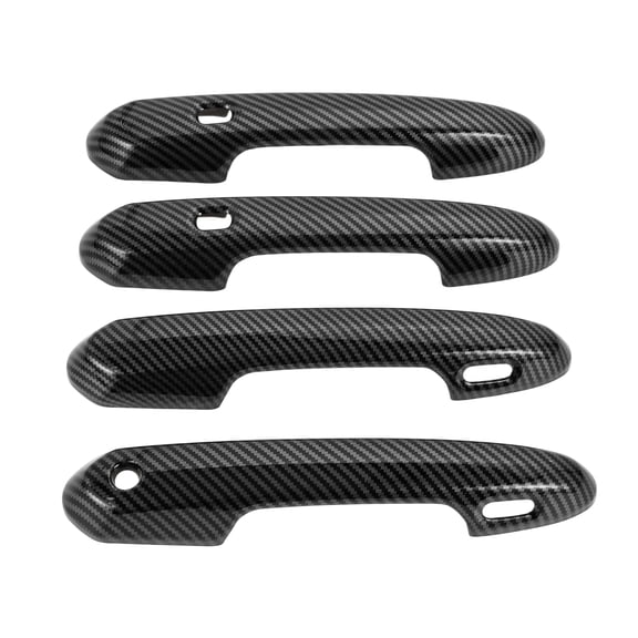 Unique Bargains Exterior Door Handle Cover Trim Door Handle Cover for Toyota Sienna 2021-2025 Smart Carbon Fiber Black 1 Set