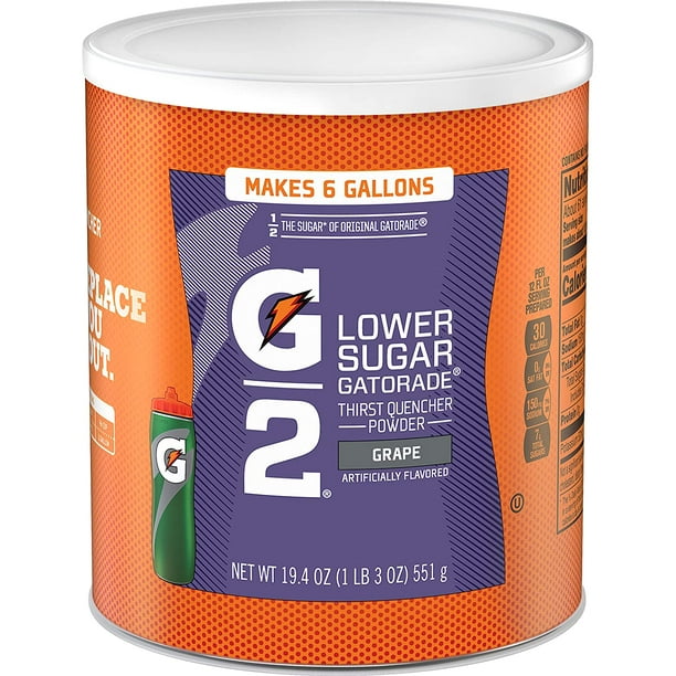 Gatorade Thirst Quencher Powder, G2 Low Calorie, Grape, 19.4 Ounce, 3