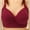 Wine, variant on Riecok Bras for Women Plus Size Front Closure Wireless Seamless Gathered Soft Breathable Daliy Sport Bras Beige XXL