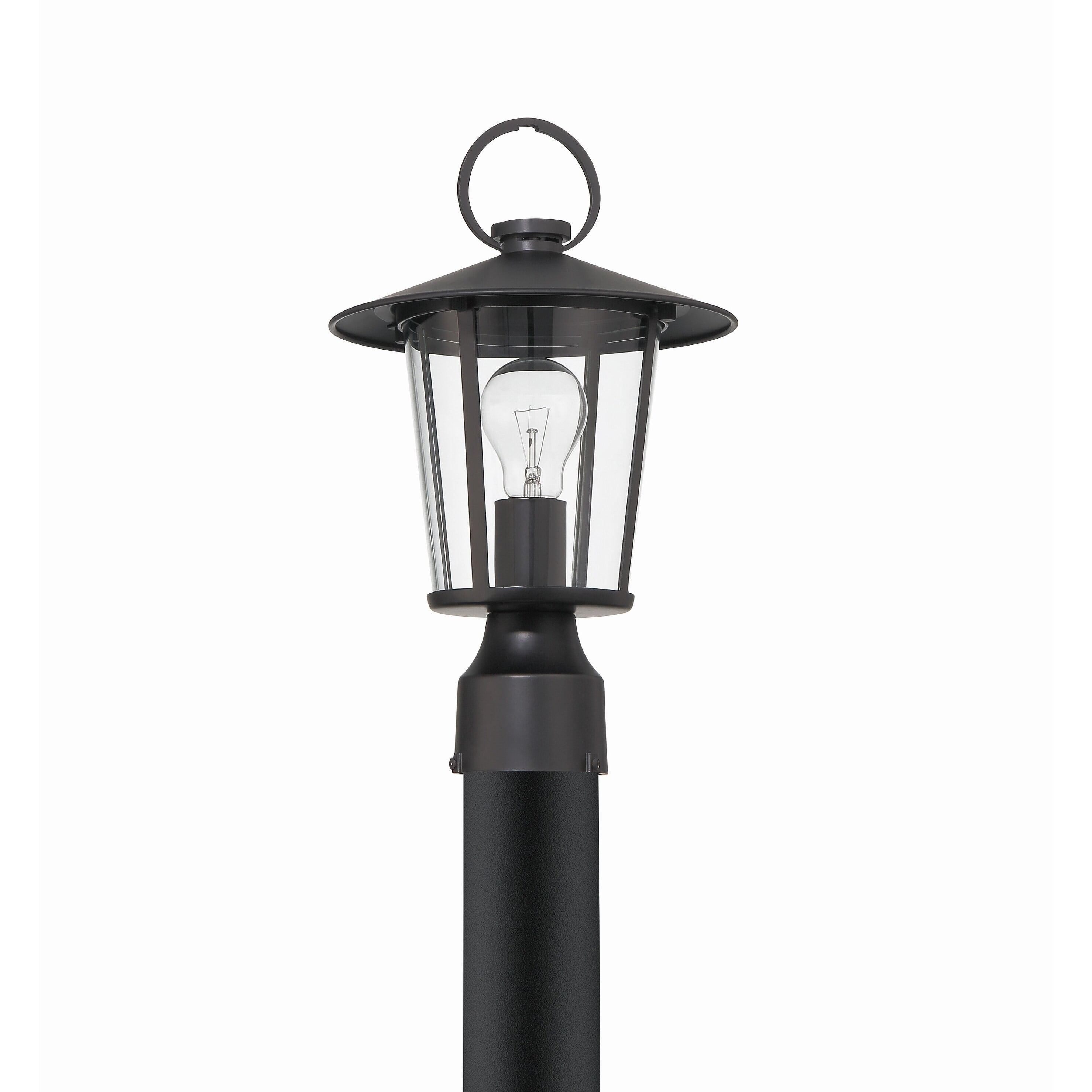 Crystorama Andover 1 Light Matte Black Outdoor Lantern Post - 9"W x 14.5"H