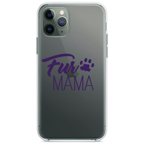 DistinctInk Clear Shockproof Hybrid Case for iPhone 13 (6.1" Screen) - TPU Bumper Acrylic Back Tempered Glass Screen Protector - Fur Mama - Dog Paw