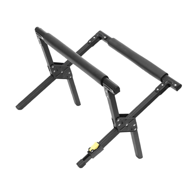 Marco de soporte para refrigerador plegable, aleación de aluminio, ajustable, portátil, para acampar al aire libre, soporte para caja de hielo, color negro