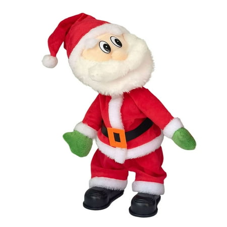 

Fogcroll Electric Santa Claus Toy Shaking Butt Dancing Singing Plush Santa Doll with Music Battery Operated Desktop Decoration Father Christmas Party Ornament