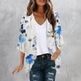 thumbnail image 1 of Cárdigan de manga larga para mujer, blusa informal estampada con bolsillo, abrigo tipo cárdigan para mujer, 1 of 5