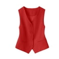 thumbnail image 6 of Vest Sleeveless V Neck Button Front Solid for Women Sunny Weekend Seasonal Favorite Casual Dressing Daily Commute Everyday Outfit Season Shift Summer Outfits, 6 of 6