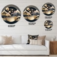 thumbnail image 4 of Designart "Golden Dreams Mountain Landscape II" Abstract Marble Metal Round Art Print, 4 of 5