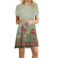 thumbnail image 1 of Cameland Robe d'Été pour Femme, Mode Bord de Mer, Décontractée, Imprimée, à Manches Courtes, à Col Rond, 1 of 4